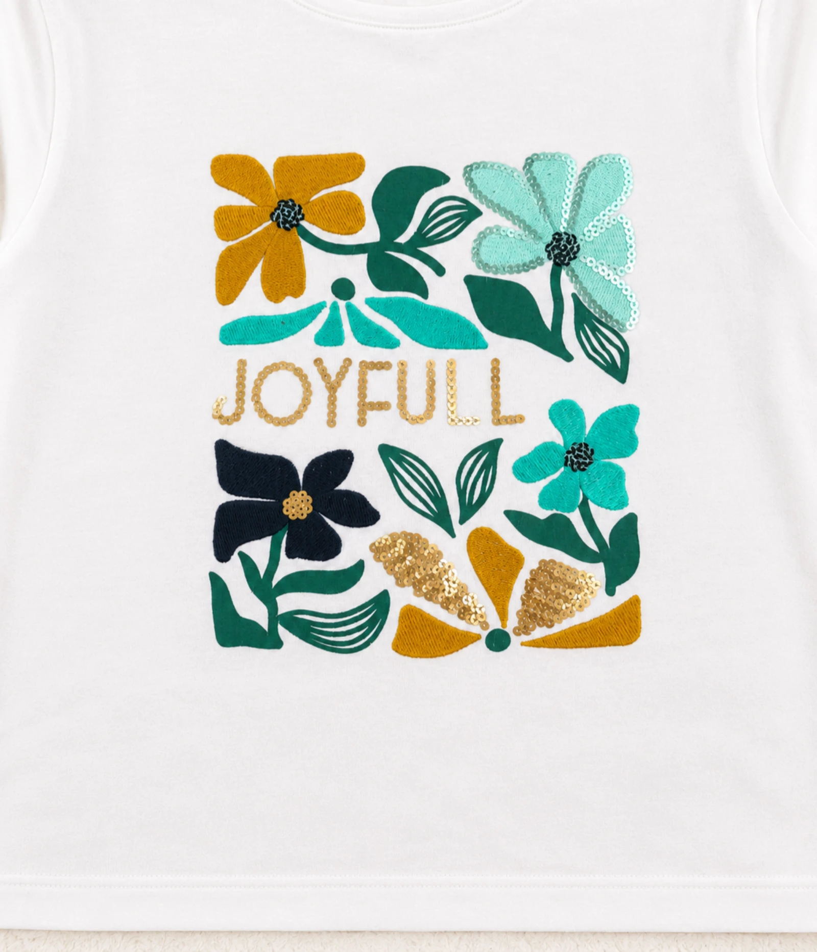 T-shirt mangas compridas Okaïdi branco estampado flores 14 anos 👒 – photo 3